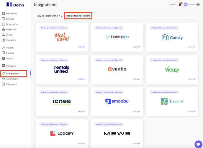 Doinn Cloudbeds integration